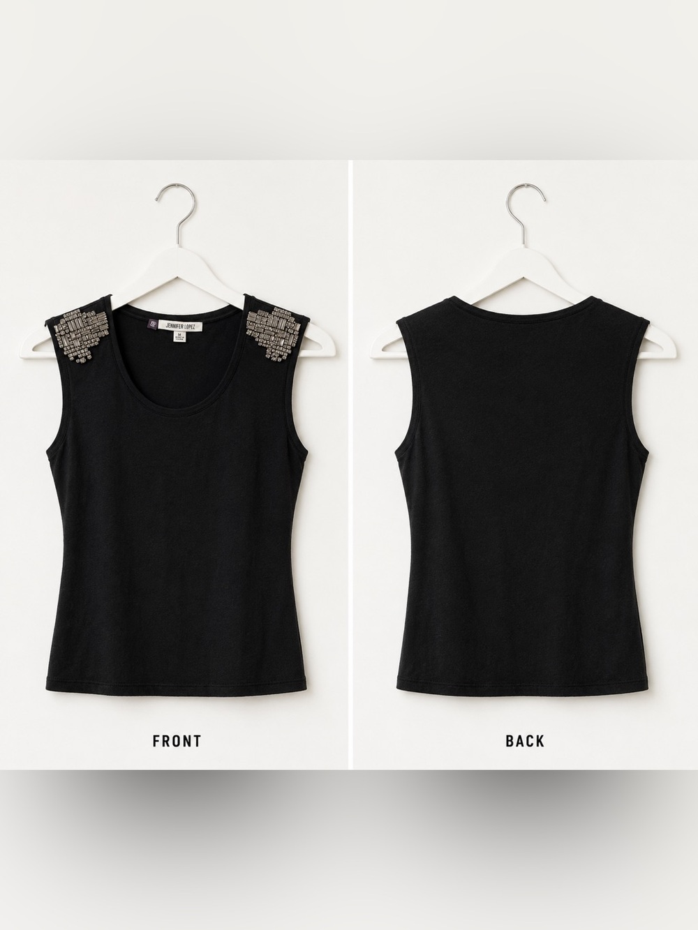 Embellished Shoulder Tank Top – Size Small -Jennifer Lopez